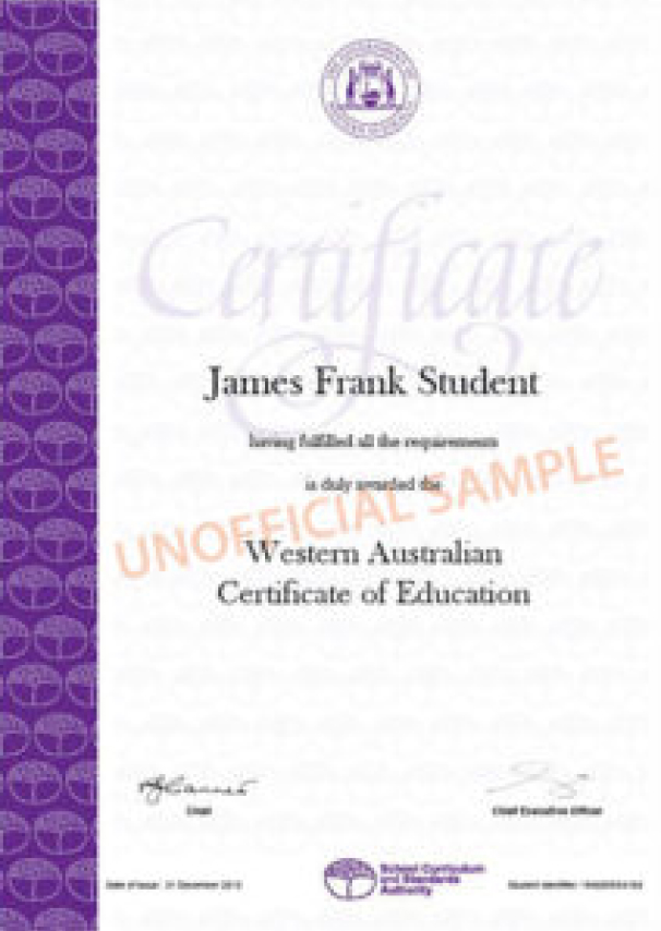Western Australian Certificate Of Education (WACE) Program The