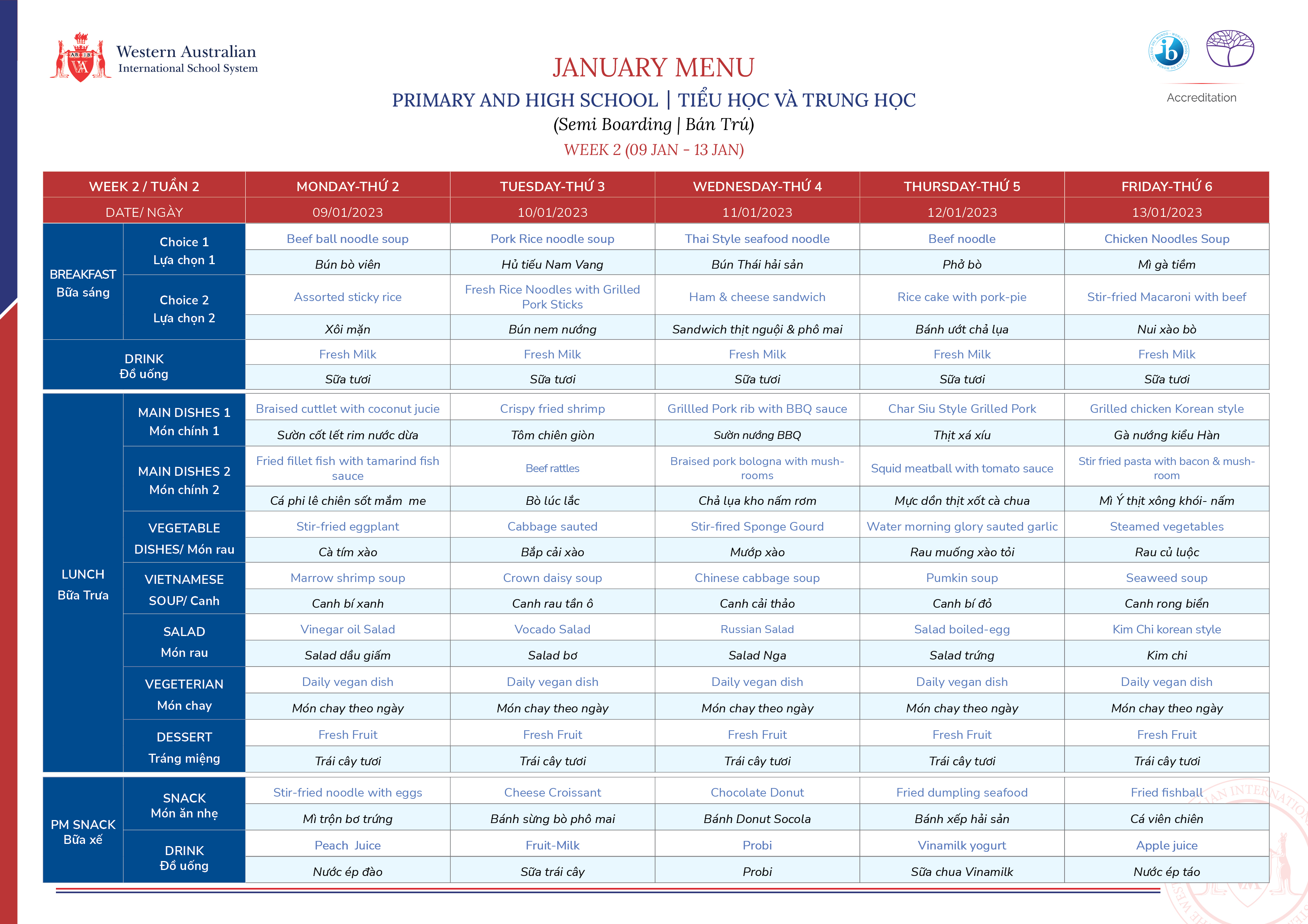 Menu Week 2 Menu Week 2